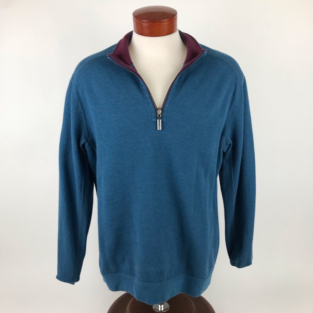 Tommy Bahama Reversible 1/4 Zip Sweater Pullover